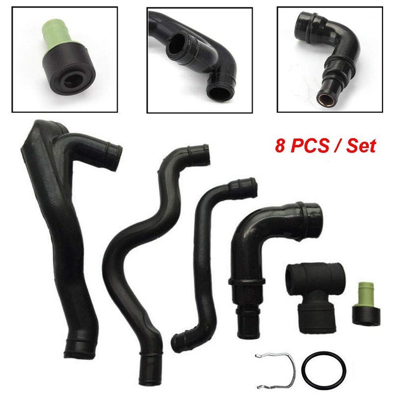MOCW 06A103213F Engine Crankcase Breather Hose Fit for Jetta for Audi VW 1.8T MK4 (8Pieces) - Image 3